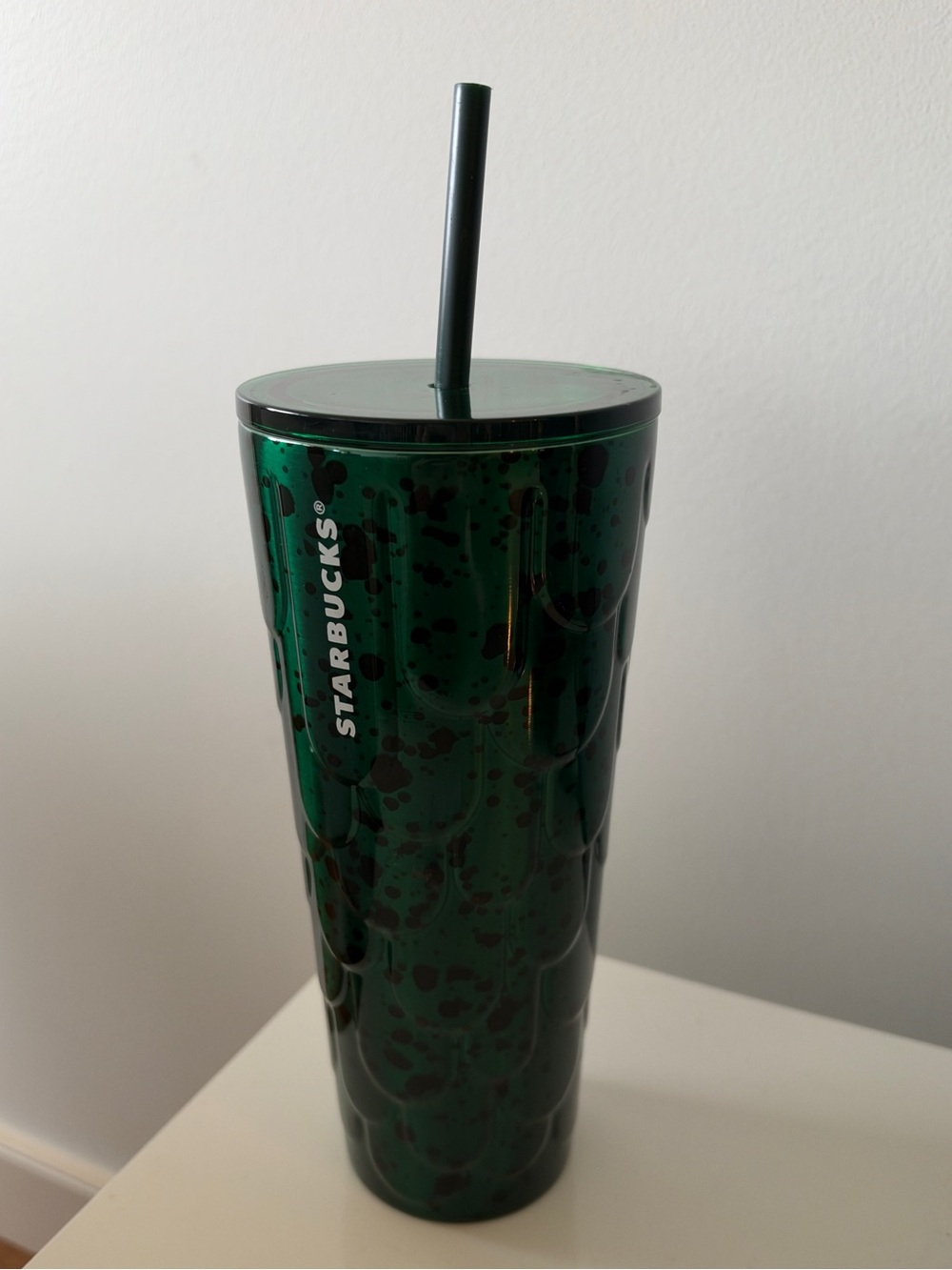 Starbucks Stainless Steel Green Scales Spotted 24oz Venti Cold Cup Tumbler